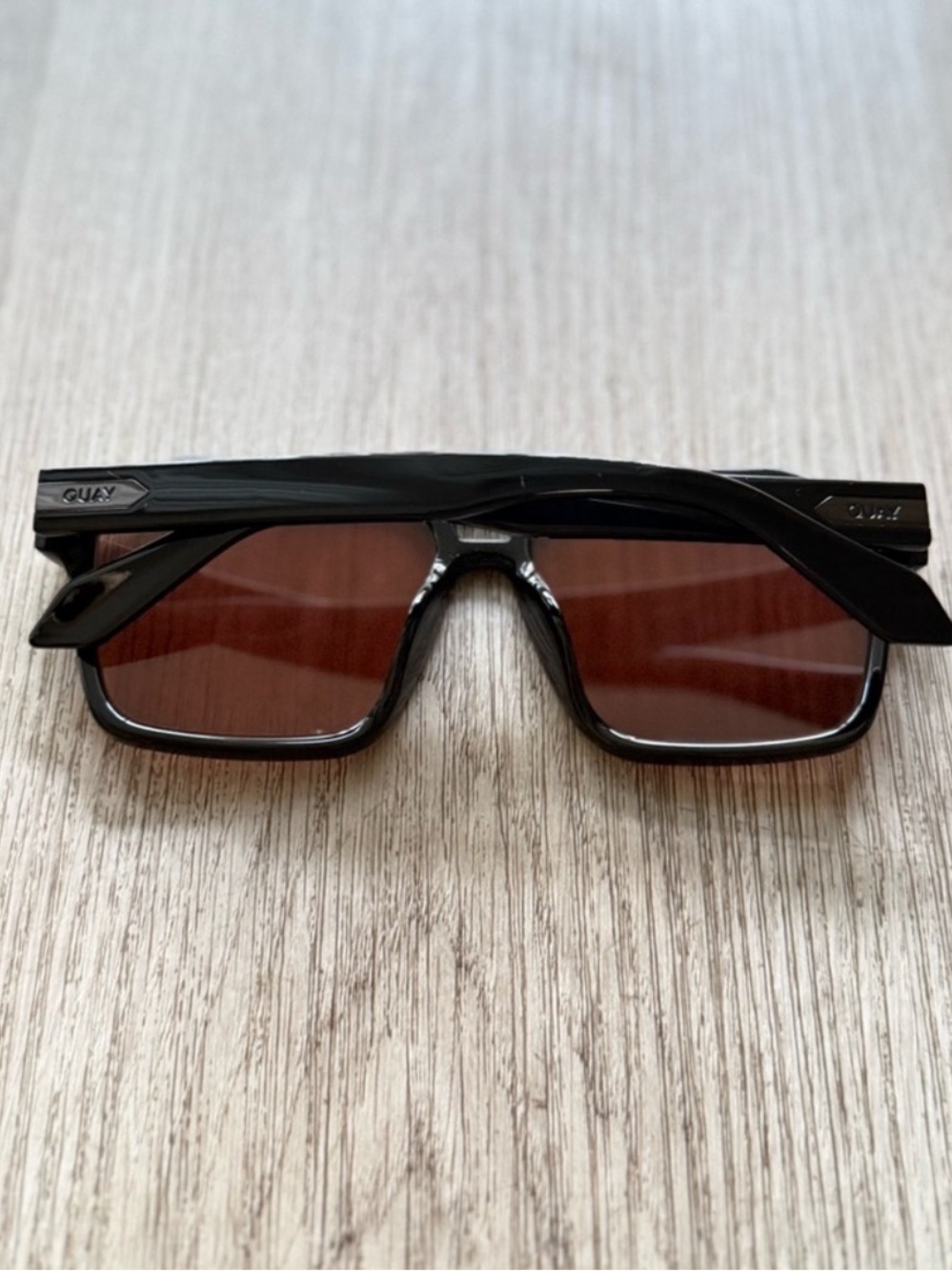Quay Black Frame Sunglasses with Brown Polarized Lenses - Picture 2 of 3